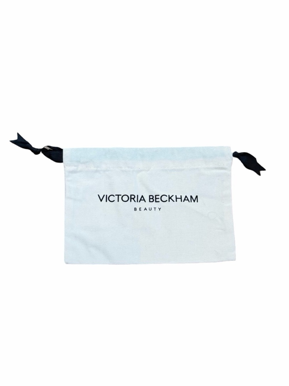 Victoria Beckham Beauty Cotton Drawstring Pouch in‎ White with Black Ties